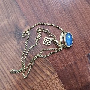 Kendra Scott Elisa Gold Pendant Necklace Blue
